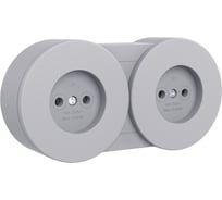 Розетка OVIVO 2 поста X-One без заземления серый 406-240000-931