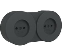 Розетка OVIVO 2 поста X-One без заземления антрацит 406-250000-931