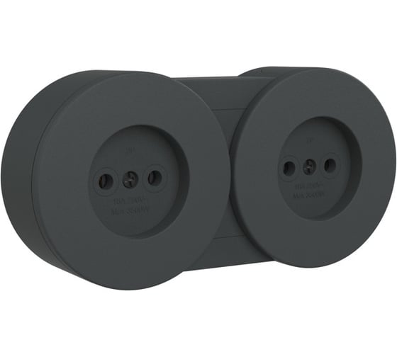 Розетка OVIVO 2 поста X-One без заземления антрацит 406-250000-931