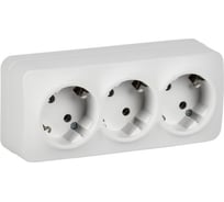 Розетка IEK GLORY 3-я с з/к без з/ш о/у 16А РС23-3-ХБм белый матовый ERH31-K01M-16