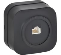 Розетка компьютерная IEK GLORY RJ45 кат.5E о/у РК10-ХЧм черный матовый EKH10-K02M