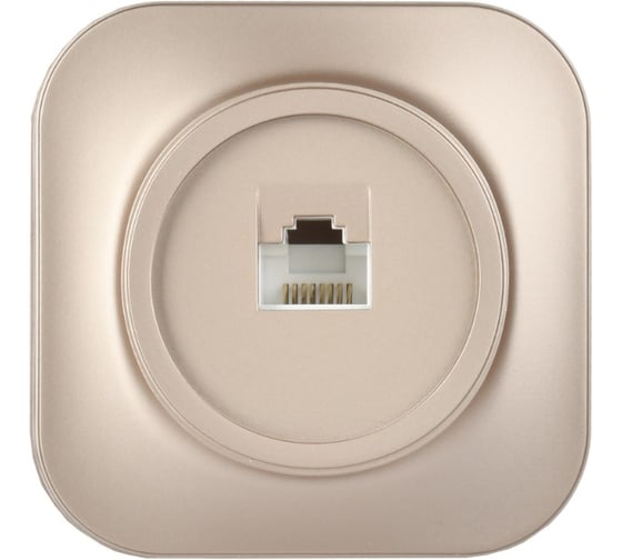 Розетка компьютерная IEK GLORY RJ45 кат.5E о/у РК10-ХШм шампань матовый EKH10-K37M
