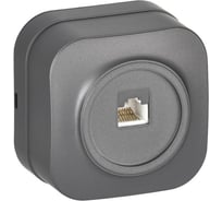 Розетка компьютерная IEK GLORY RJ45 кат.5E о/у РК10-ХСм сталь матовый EKH10-K46M