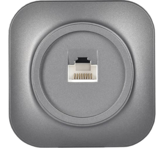 Розетка компьютерная IEK GLORY RJ45 кат.5E о/у РК10-ХСм сталь матовый EKH10-K46M