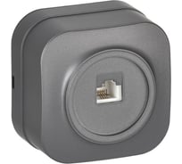 Розетка телефонная IEK GLORY RJ11 о/у РТ20-ХСм сталь матовый ETH10-K46M