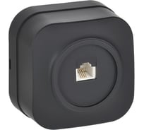 Розетка телефонная IEK GLORY RJ11 о/у РТ20-ХЧм черный матовый ETH10-K02M