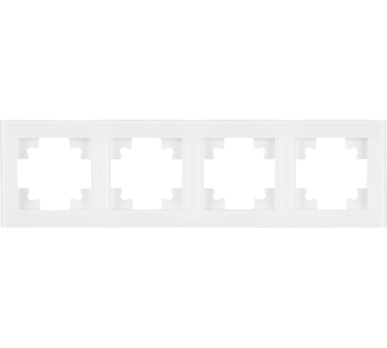 4-местная горизонтальная рамка STEKKER GFR00-7004-01 серия Катрин, стеклянная, белый 39257 1