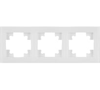 3-местная горизонтальная рамка STEKKER GFR00-7003-01 серия Катрин, стеклянная, белый 39256