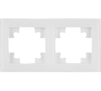 2-местная горизонтальная рамка STEKKER GFR00-7002-01 серия Катрин, стеклянная, белый 39255