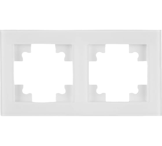 2-местная горизонтальная рамка STEKKER GFR00-7002-01 серия Катрин, стеклянная, белый 39255 1