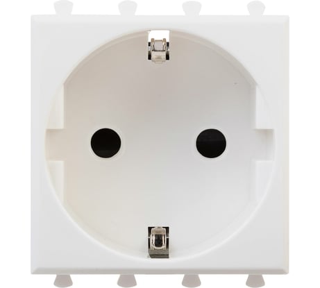 Розетка DKC 1-местная, 2 модуля Avanti "Белое облако" 16А IP20 2P+E, защитные шторки, белая 4400002