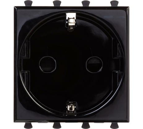 Розетка DKC 1-местная, 2 модуля Avanti "Черный квадрат" 16А IP20 2P+E, защитные шторки, черная 4402002