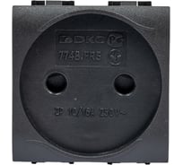 Электрическая розетка DKC без заземления, со шторками, черная, 2 модуля 77483N 24079