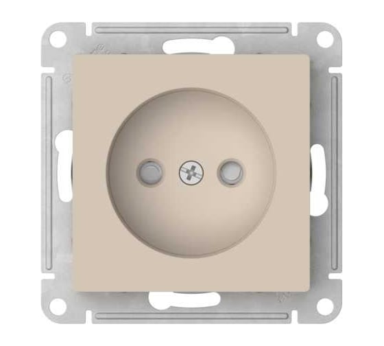 Розетка Systeme Electric ATLASDESIGN без заземления со шторками, 16А, мех., быстрозажим. клем., песочный ATN001249S