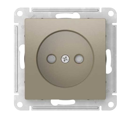 Розетка Systeme Electric ATLASDESIGN без заземления со шторками, 16А, мех., быстрозажим. клем., шампань ATN000549S