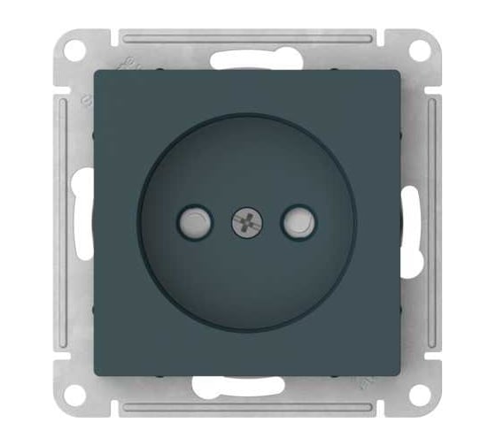 Розетка Systeme Electric ATLASDESIGN без заземления со шторками, 16А, мех., быстрозажим. клем., изумруд ATN000849S