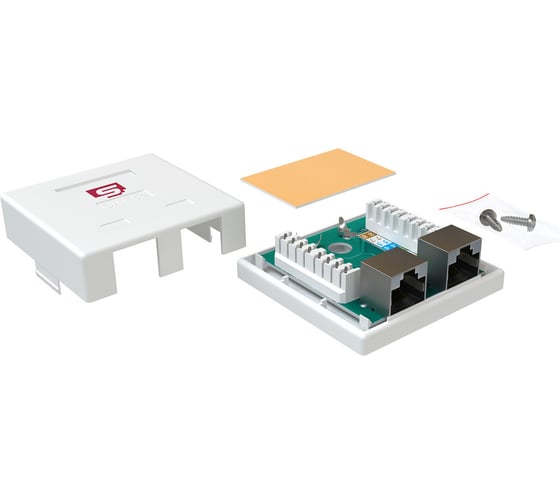 Компьютерная розетка SYSMATRIX RJ-45 двойная экранированная SB 25ES.WH