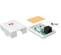 Розетка компьютерная SYSMATRIX RJ-45, категория 5e, неэкранированная, одинарная, внешняя, Dual IDC, цвет белый, 3шт. в упаковке SB 15EU.WH.VI3
