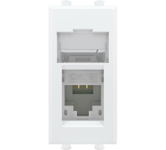 Компьютерная модульная розетка DKC 1 модуль Avanti "Белое облако" RJ-45 категории 6 4400291