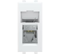 Компьютерная модульная розетка DKC 1 модуль Avanti "Белое облако" RJ-45 категории 5е экран 4400361