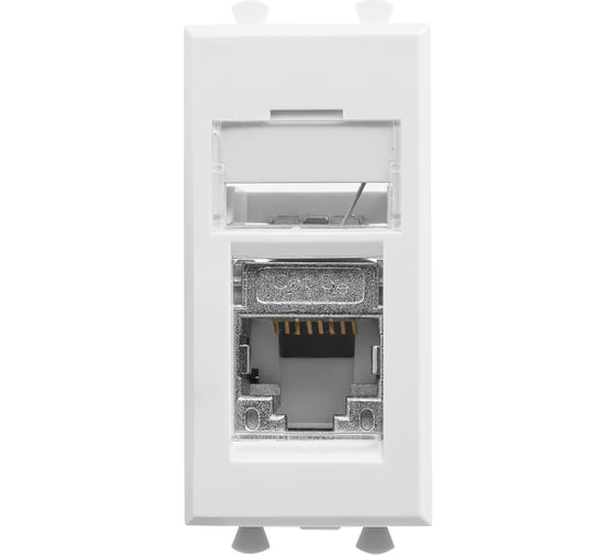 Компьютерная модульная розетка DKC 1 модуль Avanti "Белое облако" RJ-45 категории 5е экран 4400361