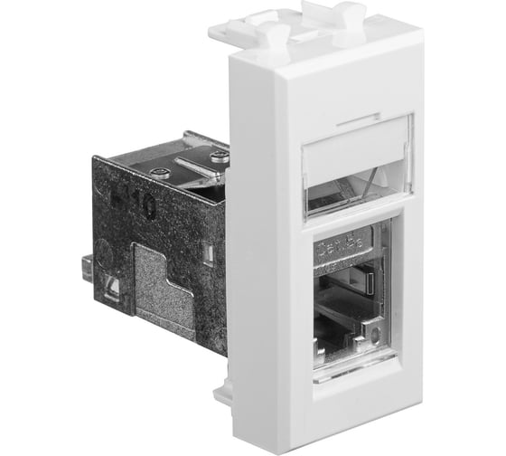 Компьютерная модульная розетка DKC 1 модуль Avanti "Белое облако" RJ-45 категории 5е экран 4400361