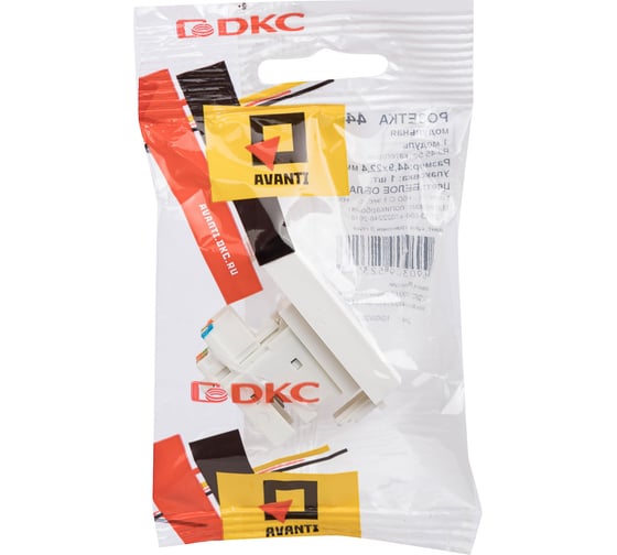 Компьютерная модульная розетка DKC 1 модуль категории 5e RJ-45 Avanti "Белое облако" 4400461