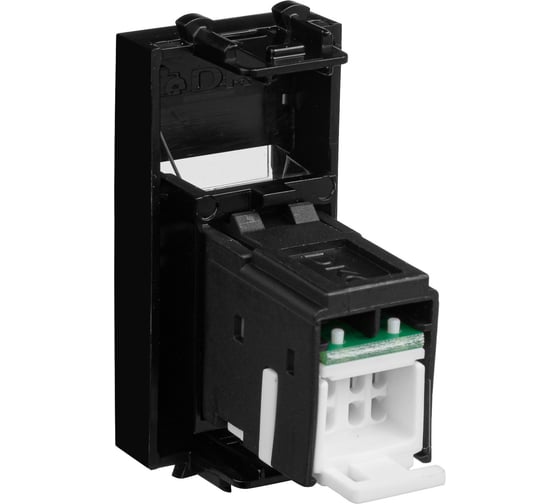 Компьютерная модульная розетка DKC RJ-45 1 модуль категории 5e Avanti "Черный квадрат" 4402461