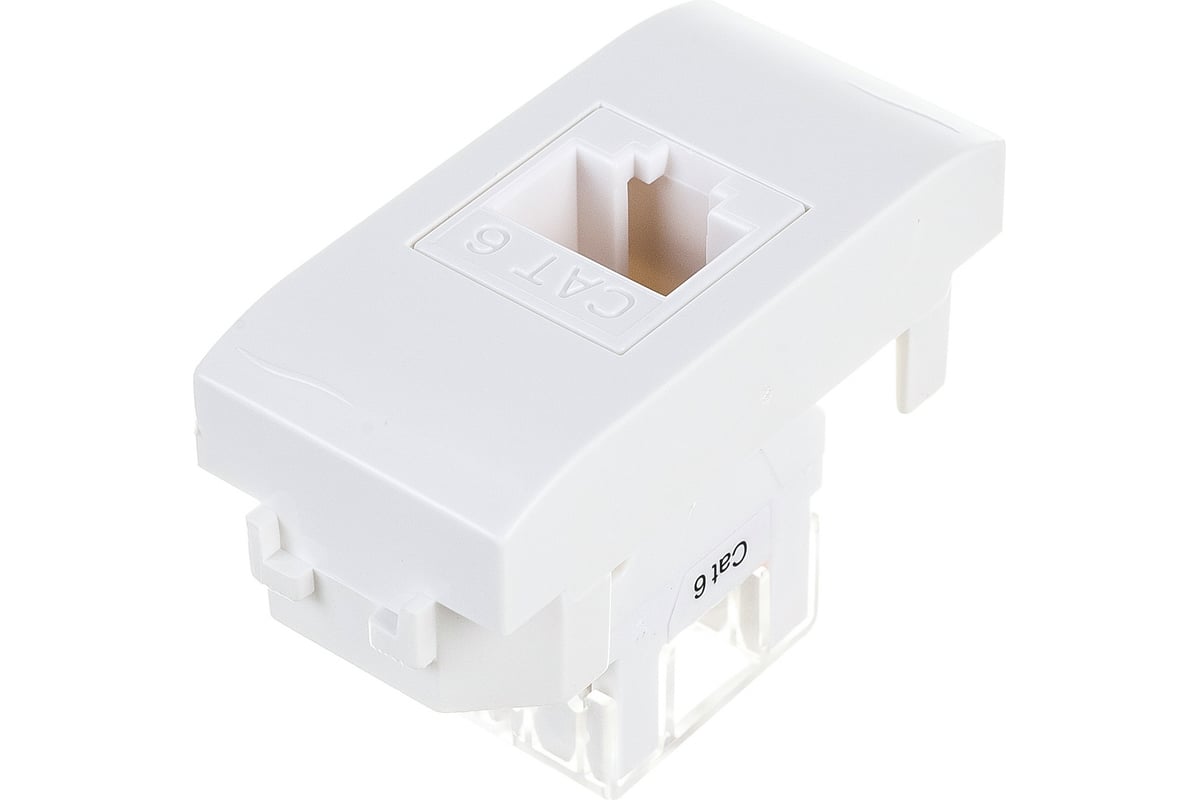 Компьютерная розетка DKC СП Brava 1 модуль RJ45 CAT.6 белая 76458B