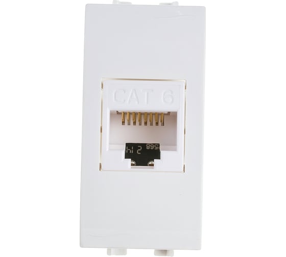 Компьютерная розетка DKC СП Brava 1 модуль RJ45 CAT.6 белая 76458B