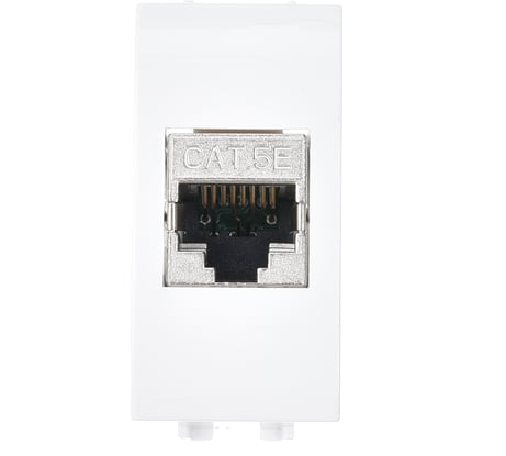 Компьютерная розетка DKC СП Brava 1 модуль RJ45 CAT.5E экран белая 76457B