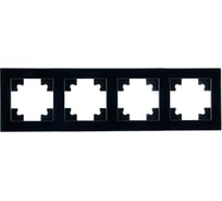 4-местная горизонтальная стеклянная рамка STEKKER GFR00-7004-05, серия Катрин черный 39521