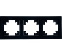 3-местная горизонтальная стеклянная рамка STEKKER GFR00-7003-05, серия Катрин черный 39520