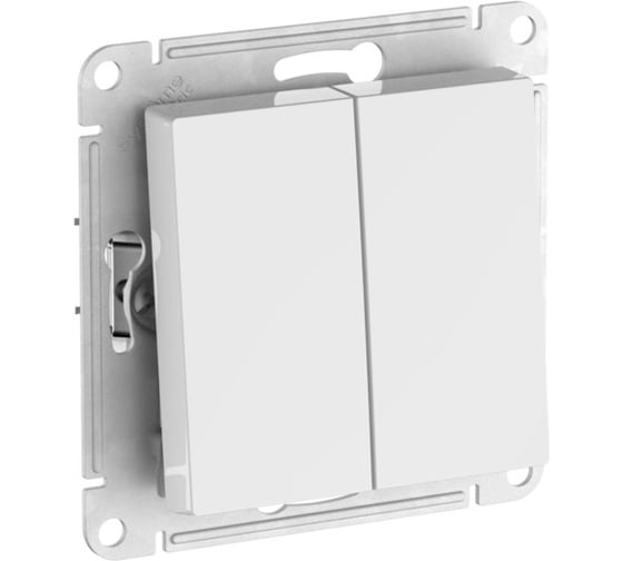 Механизм 2-клавишного выключателя Systeme Electric ATLASDESIGN AQUA IP44, сх.5, 10АХ, быстрозажимные клеммы, белый ATN440151S
