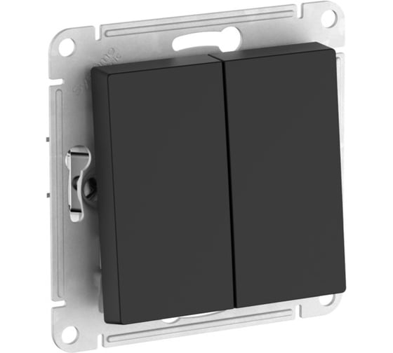 Механизм 2-клавишного выключателя Systeme Electric ATLASDESIGN AQUA IP44, сх.5, 10АХ, быстрозажимные клеммы, карбон ATN441051S