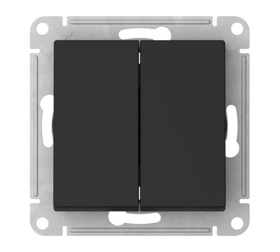 Механизм 2-клавишного выключателя Systeme Electric ATLASDESIGN AQUA IP44, сх.5, 10АХ, быстрозажимные клеммы, карбон ATN441051S