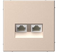 Розетка двойная компьютерная Systeme Electric ARTGALLERY RJ45+RJ45, кат. 5е, механизм, песочный GAL001285