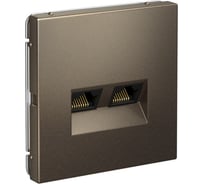 Розетка двойная компьютерная Systeme Electric ARTGALLERY RJ45+RJ45, кат. 5е, механизм, мокко GAL000685