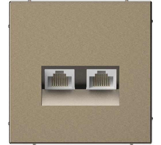 Розетка двойная компьютерная Systeme Electric ARTGALLERY RJ45+RJ45, кат. 5е, механизм, мокко GAL000685