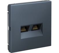 Розетка двойная компьютерная Systeme Electric ARTGALLERY RJ45+RJ45, кат. 5е, механизм, грифель GAL000785