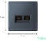 Розетка компьютерная двойная Systeme Electric ArtGallery, RJ45+RJ45, кат. 5е, механизм, Грифель GAL000785 3