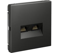 Розетка двойная компьютерная Systeme Electric ARTGALLERY RJ45+RJ45, кат. 5е, механизм, базальт GAL001485