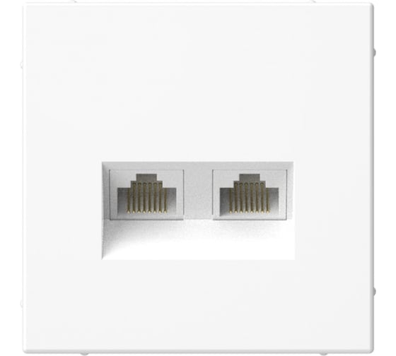 Розетка двойная компьютерная Systeme Electric ARTGALLERY RJ45+RJ45, кат. 5е, механизм, белый GAL000185