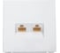 Розетка компьютерная двойная Systeme Electric ArtGallery, RJ45+RJ45, кат. 5е, механизм, Белый GAL000185 1