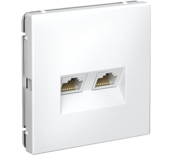 Розетка двойная компьютерная Systeme Electric ARTGALLERY RJ45+RJ45, кат. 5е, механизм, лотос GAL001385