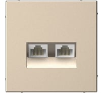 Розетка двойная компьютерная Systeme Electric ARTGALLERY RJ45+RJ45, кат. 5е, механизм, шампань GAL000585