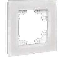 Рамка одноместная UNIVersal UNIV серия Афина стеклянная, жемчуг, еврослот 2260