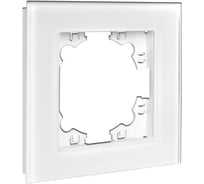 Рамка одноместная UNIVersal UNIV серия Афина стеклянная, белая, еврослот 2242