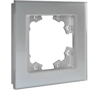 Рамка одноместная UNIVersal UNIV серия Афина стеклянная, серебро, еврослот 2266