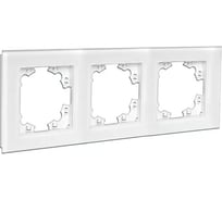 Рамка трехместная универсальная UNIVersal серия Афина стеклянная, белая, еврослот 2244